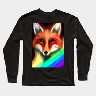 Rainbow Fox Long Sleeve T-Shirt